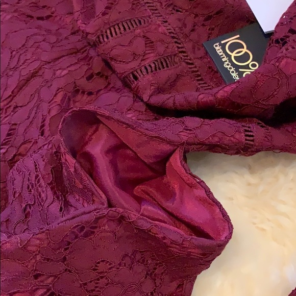 NWT Bloomingdales burgundy lace romper - Picture 4 of 6